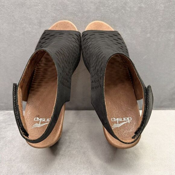 Dansko Danae Womens Size 41 (10.5-11) Sandals Slingback Black Leather Open Toe - Picture 6 of 9